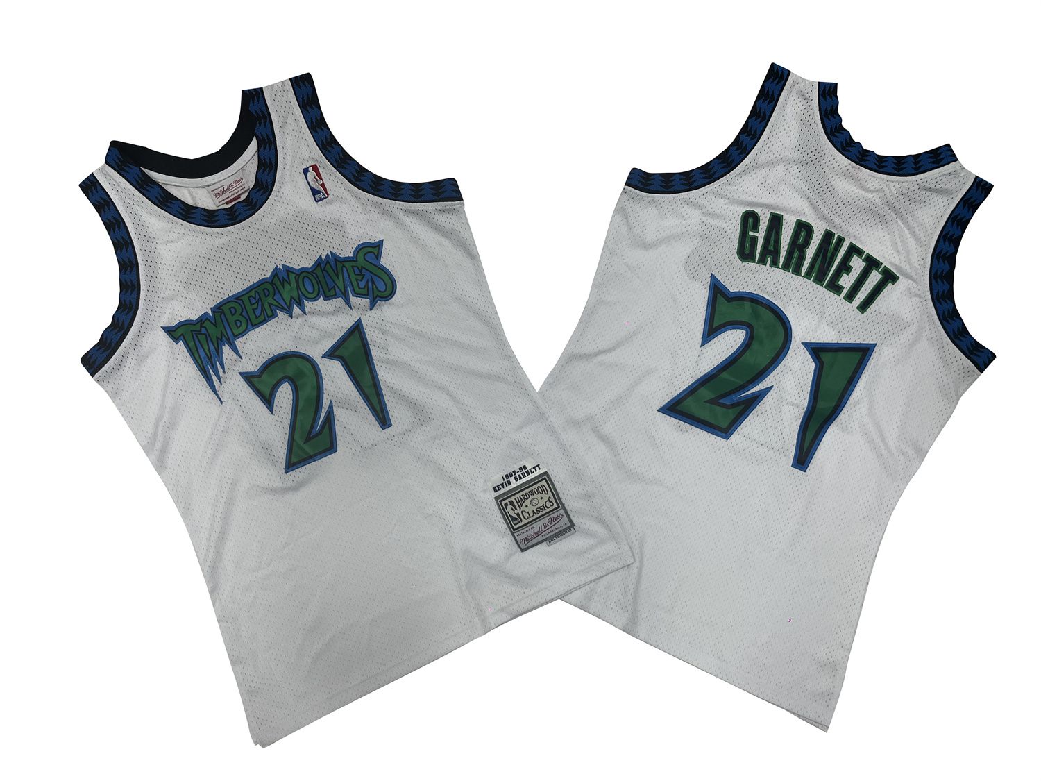 Men Minnesota Timberwolves 21 Garnett White Throwback NBA Jersey style 1